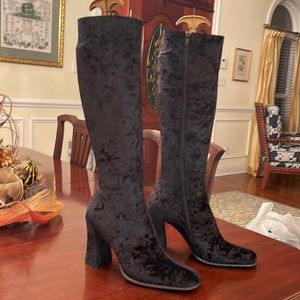 Jeffrey Campbell Black Velvet Heeled Boots